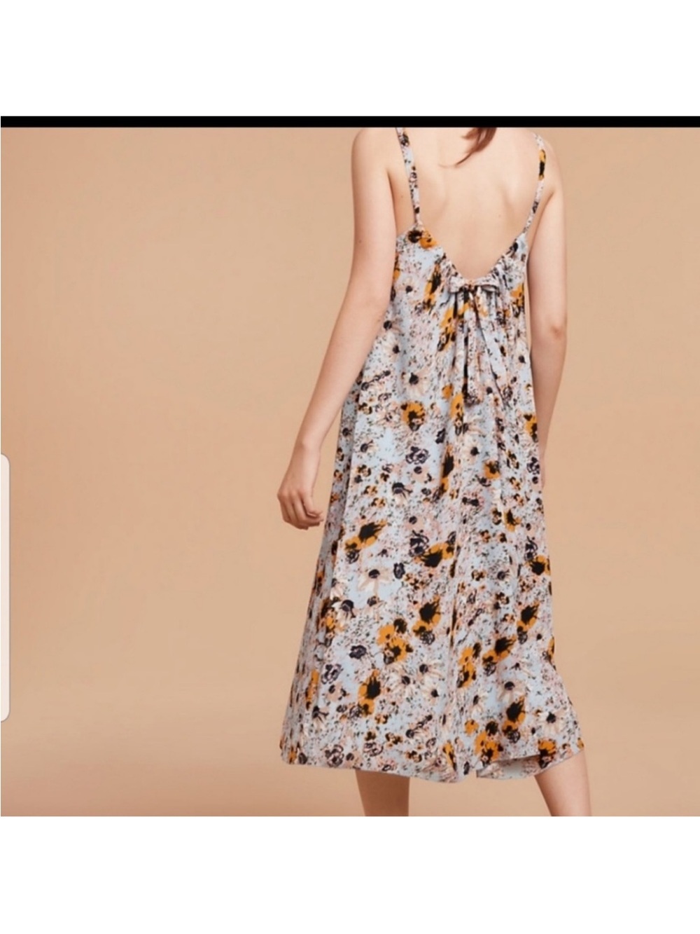 Wilfred Open Back Floral Print Spaghetti-Strap Midi Dress Size XS